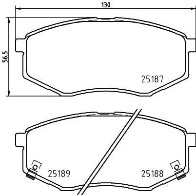 HELLA Brake pad set - T2816 - for e.g. HYUNDAI 8DB355037-981