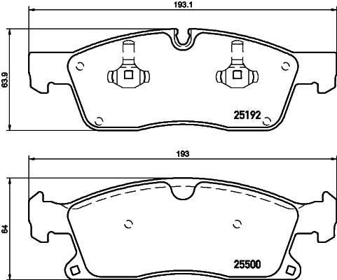 HELLA Brake pad set - T2179 - for e.g. MERCEDES-BENZ 8DB355019-821
