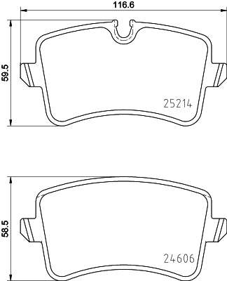HELLA Brake pad set - T2091 - for e.g. AUDI 8DB355016-011