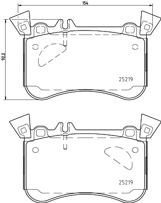 HELLA Brake pad set - T2419 - for e.g. MERCEDES-BENZ 8DB355021-771