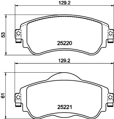 HELLA Brake pad set - T2075 - for e.g. CITROEN 8DB355015-931