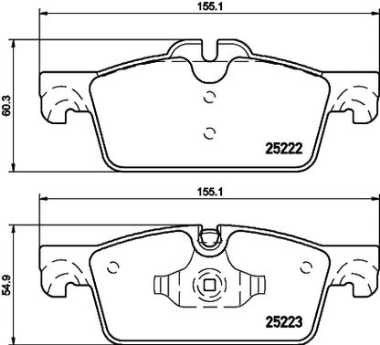HELLA Brake pad set - T2041 - for e.g. PEUGEOT 8DB355015-711