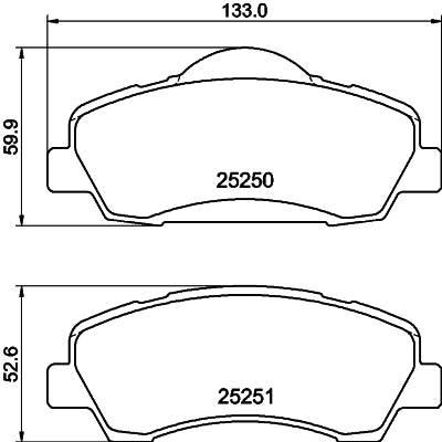 HELLA Brake pad set - T2885 - for e.g. PEUGEOT 8DB355040-561