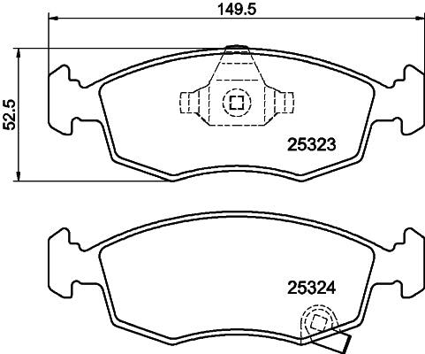 HELLA Brake pad set - T2139 - for e.g. CHRYSLER / FIAT / LANCIA 8DB355016-231