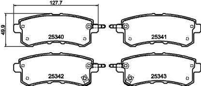 HELLA Brake pad set - T2045 - for e.g. INFINITI / NISSAN 8DB355019-541