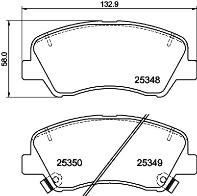 HELLA Brake pad set - T2181 - for e.g. DODGE / HYUNDAI / KIA 8DB355020-231