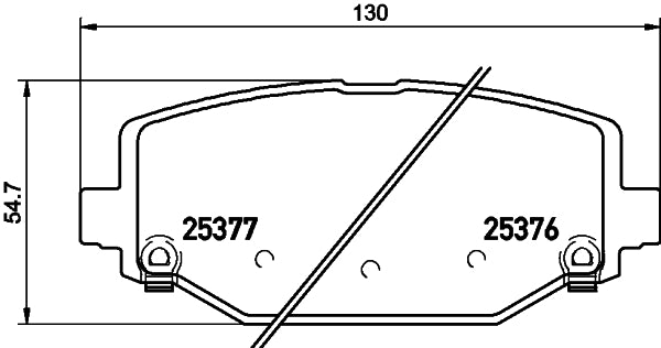 HELLA Brake pad set - T3145 - for e.g. CHRYSLER / DODGE / FIAT / LANCIA / VW 8DB355020-311