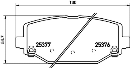 HELLA Brake pad set - T3145 - for e.g. CHRYSLER / DODGE / FIAT / LANCIA / VW 8DB355020-311