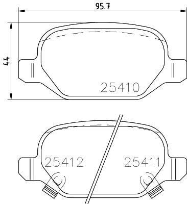 HELLA Brake pad set - T2487 - for e.g. FIAT 8DB355023-271