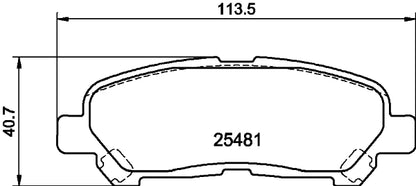 HELLA Brake pad set - T2154 - for e.g. TOYOTA 8DB355020-131