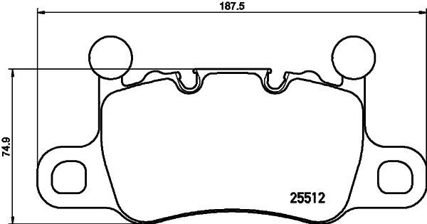 HELLA Brake pad set - T2316 - for e.g. PORSCHE 8DB355021-401