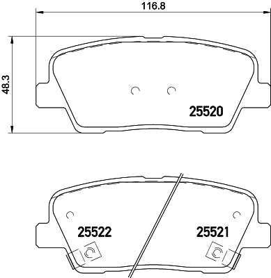 HELLA Brake pad set - T2175 - for e.g. HYUNDAI / KIA / SSANGYONG 8DB355020-101