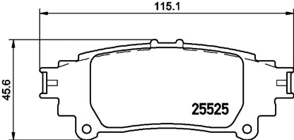HELLA Brake pad set - T3147 - for e.g. LEXUS / TOYOTA 8DB355020-001