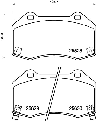 HELLA Brake pad set - T2691 - for e.g. ABARTH / FIAT / MAZDA 8DB355025-891