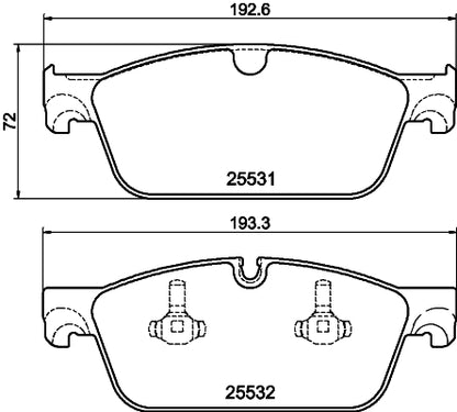 HELLA Brake pad set - T2285 - for e.g. MERCEDES-BENZ 8DB355020-841