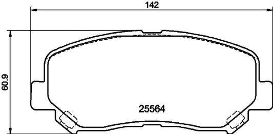 HELLA Brake pad set - T2466 - for e.g. JEEP 8DB355021-981