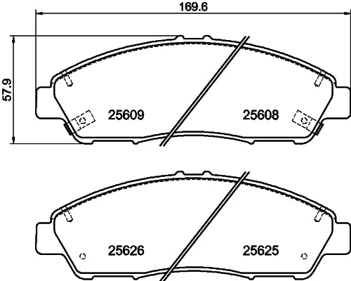 HELLA Brake pad set - T3153 - for e.g. ACURA / HONDA 8DB355020-211