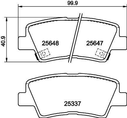 HELLA Brake pad set - T2210 - for e.g. HYUNDAI / KIA / SSANGYONG 8DB355020-371