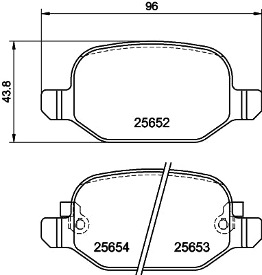 HELLA Brake pad set - T2232 - for e.g. FIAT 8DB355020-761