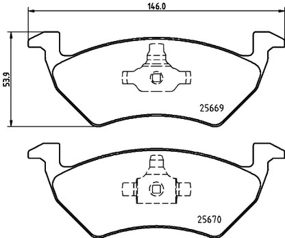 HELLA Brake pad set - T2653 - for e.g. VOLKSWAGEN 8DB355025-641