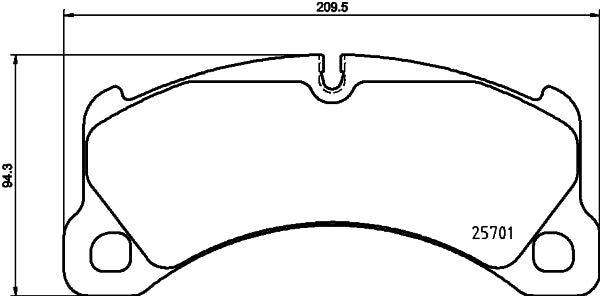 HELLA Brake pad set - T2342 - for e.g. PORSCHE 8DB355021-191