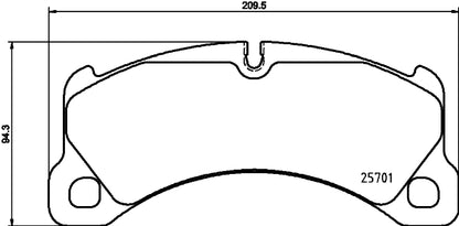 HELLA Brake pad set - T2342 - for e.g. PORSCHE 8DB355021-191