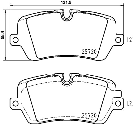 HELLA Brake pad set - T2242 - for e.g. LAND ROVER 8DB355020-361