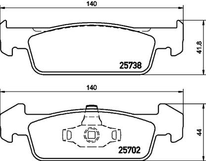 HELLA Brake pad set - T2275 - for e.g. DACIA / RENAULT 8DB355020-421