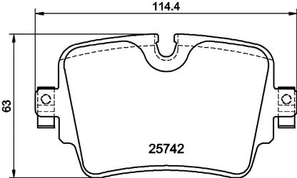 HELLA Brake pad set - T2286 - for e.g. JAGUAR 8DB355021-391