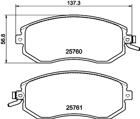 HELLA Brake pad set - T2274 - for e.g. SCION / SUBARU / TOYOTA 8DB355020-891