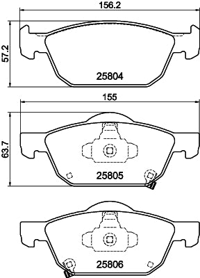 HELLA Brake pad set - T2319 - for e.g. HONDA 8DB355021-431