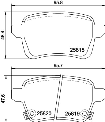 HELLA Brake pad set - T2703 - for e.g. FIAT 8DB355036-431