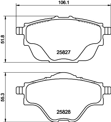 HELLA Brake pad set - T2304 - for e.g. CITROEN / OPEL / PEUGEOT / VAUXHALL 8DB355021-001
