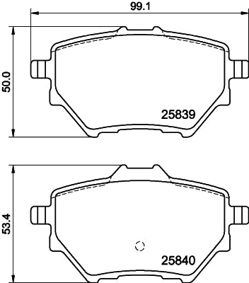 HELLA Brake pad set - T2303 - for e.g. CITROEN / OPEL / PEUGEOT / VAUXHALL 8DB355020-991