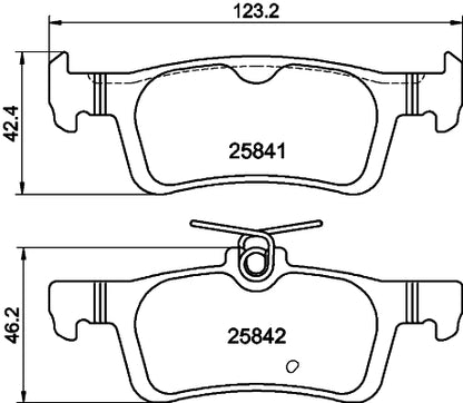 HELLA Brake pad set - T2314 - for e.g. PEUGEOT 8DB355021-311