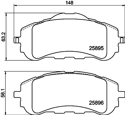 HELLA Brake pad set - T2313 - for e.g. CITROEN / OPEL / PEUGEOT / VAUXHALL 8DB355021-321