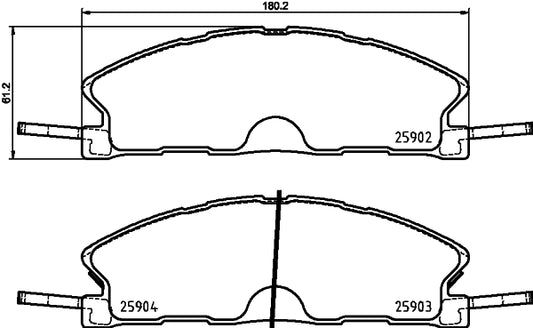 HELLA Brake pad set - T2535 - for e.g. FORD / LINCOLN 8DB355025-071