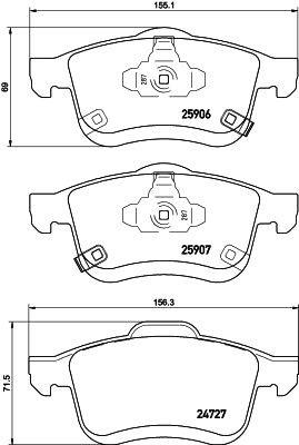 HELLA Brake pad set - T2325 - for e.g. FIAT 8DB355021-451