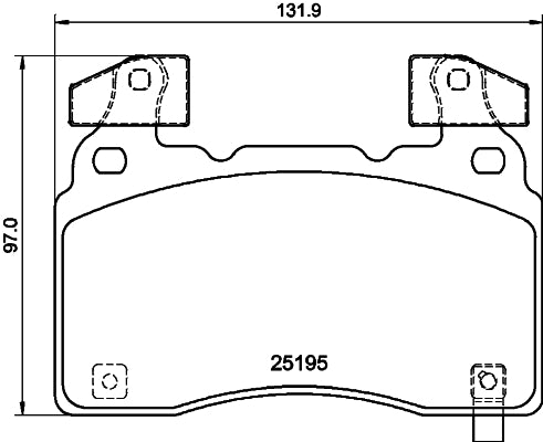 HELLA Brake pad set - T2817 - for e.g. CADILLAC / CHEVROLET / OPEL / TESLA 8DB355040-471