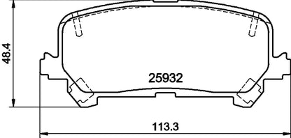 HELLA Brake pad set - T2813 - for e.g. HONDA 8DB355040-461