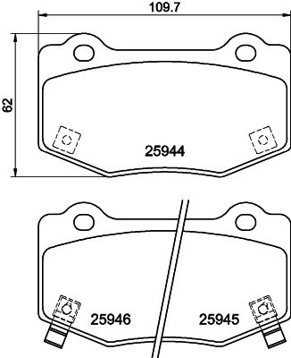 HELLA Brake pad set 8DB355043-851