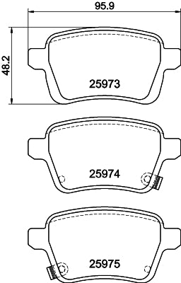 HELLA Brake pad set - T2324 - for e.g. FIAT 8DB355021-441
