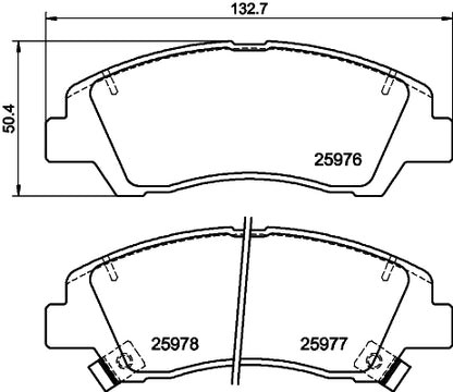 HELLA Brake pad set - T2391 - for e.g. HYUNDAI 8DB355023-001