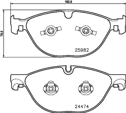 HELLA Brake pad set - T2422 - for e.g. JAGUAR 8DB355021-381