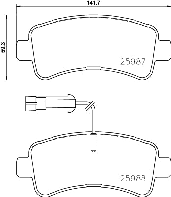 HELLA Brake pad set - T2499 - for e.g. CITROEN / FIAT / PEUGEOT 8DB355024-871