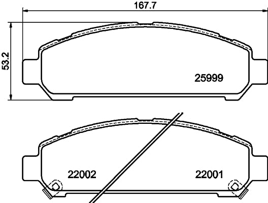 HELLA Brake pad set - T2327 - for e.g. TOYOTA 8DB355021-821