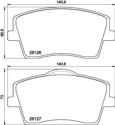 HELLA Brake pad set - T3177 - for e.g. VOLVO / VOLVO ASIA 8DB355039-001