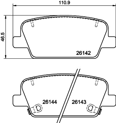 HELLA Brake pad set - T4188 - for e.g. HYUNDAI 8DB355040-081