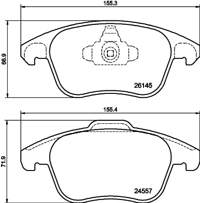 HELLA Brake pad set - T2852 - for e.g. PEUGEOT 8DB355040-141