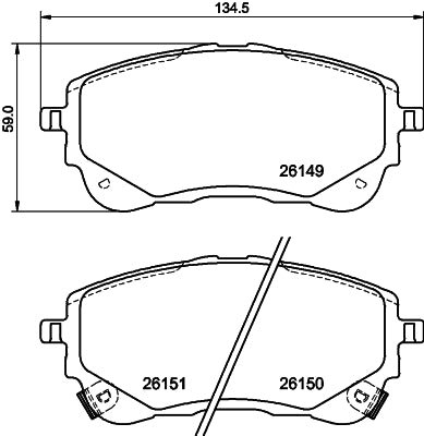 HELLA Brake pad set - T2851 - for e.g. SUZUKI / TOYOTA 8DB355040-191